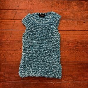 Y2K Blue Popcorn Sleeveless Top